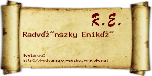 Radvánszky Enikő névjegykártya